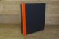 Preview: black ring binder with orange edges made of cotton fabric